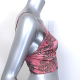 L'Agence Kanata bralette top in mauve kesi-print silk satin, pre-owned, gently worn luxury