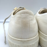 Christian Dior Walk'n'Dior Low Top Sneakers Cream Cotton Canvas Size 38