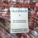 Ulla Johnson Verity Tiered Midi Skirt Rosebud Floral Print Cotton-Blend Size 6