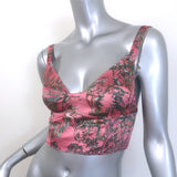 L'Agence bralette top in mauve Kesi-print silk satin, authentic pre-owned, gently worn luxury piece