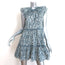 Veronica Beard Zee Tiered Mini Dress Blue Batik Print Cotton Size 0
