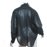 Isabel Marant Etoile Pamias Ruffle Blouse Black Cotton Size 34 Long Sleeve Top