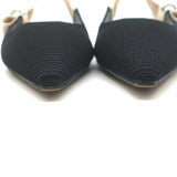 Christian Dior J'Adior Slingback Flats Black Technical Fabric Size 37