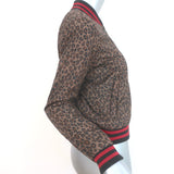 R13 Leopard Print Shrunken Roadie Jacket Brown Size Medium