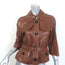 Burberry London Belted Leather Short Trench Jacket Brown Size US 4