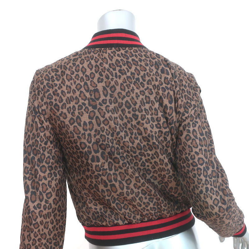 R13 Leopard Print Shrunken Roadie Jacket Brown Size Medium