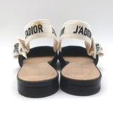 Christian Dior J'Adior Slingback Flats Black Technical Fabric Size 37
