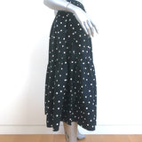Clare V. Manon Polka Dot Midi Skirt Black/White Size Small NEW