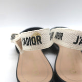 Christian Dior J'Adior Slingback Flats Black Technical Fabric Size 37