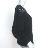 Isabel Marant Sweater Camden Black Crocheted Cotton Size 36 Crewneck Pullover