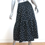 Clare V. Manon Polka Dot Midi Skirt Black/White Size Small NEW