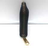 Gucci Logo Zip-Around Card Case Wallet Black Grained Leather