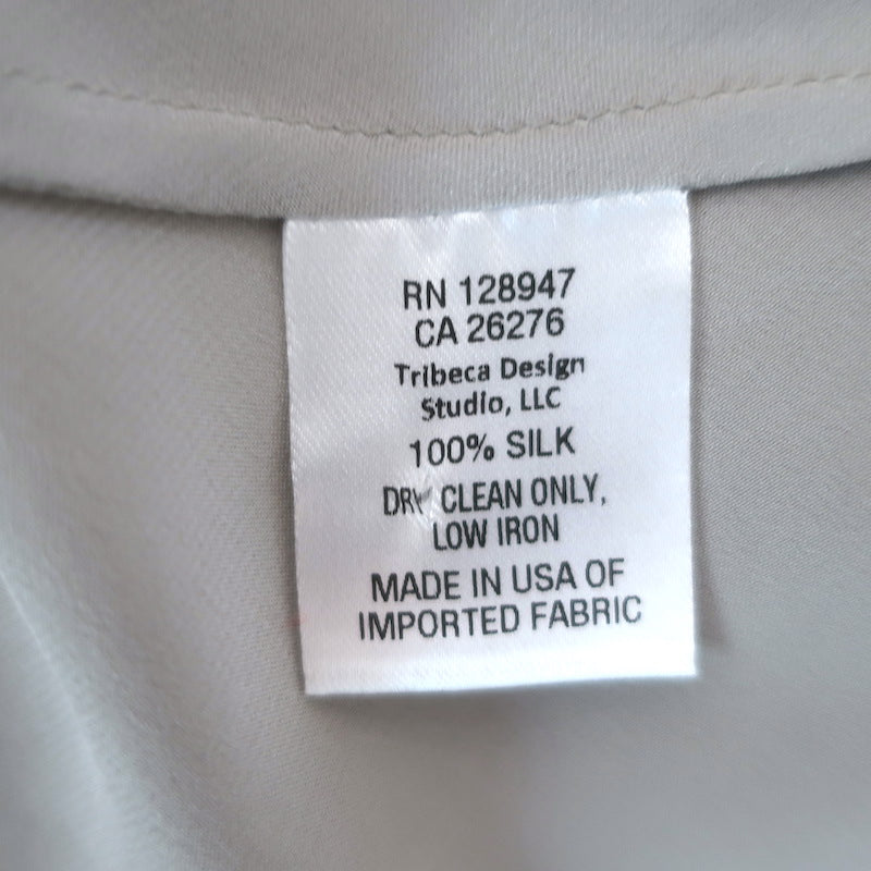 Nili Lotan Cami Gown Silver Satin Size Large V-Neck Maxi Dress