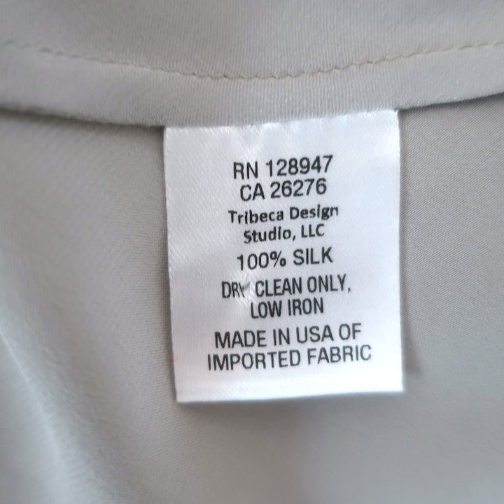 Nili Lotan Cami Gown Silver Satin Size Large V-Neck Maxi Dress