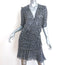 Veronica Beard Dakota Ruched Mini Dress Black Printed Silk Chiffon Size 6