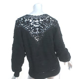 Isabel Marant Sweater Camden Black Crocheted Cotton Size 36 Crewneck Pullover