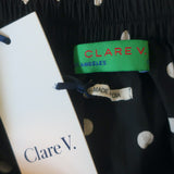 Clare V. Manon Polka Dot Midi Skirt Black/White Size Small NEW