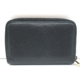 Gucci Logo Zip-Around Card Case Wallet Black Grained Leather