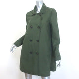 Moncler Coquille Reversible Floral Print Double Breasted Coat Olive Size 3