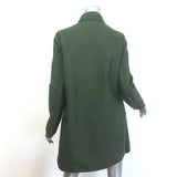 Moncler Coquille Reversible Floral Print Double Breasted Coat Olive Size 3