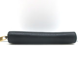 Gucci Logo Zip-Around Card Case Wallet Black Grained Leather