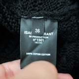 Isabel Marant Sweater Camden Black Crocheted Cotton Size 36 Crewneck Pullover