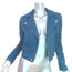 IRO Ashville Motorcycle Jacket Blue Distressed Leather Size 36 NEW