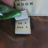 Burberry London belted leather short trench jacket, brown, pre-owned, women's US 4 luxury outerwear