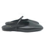 FRAME Le Em Flat Mary Jane Mules Black Leather Size 38 NEW