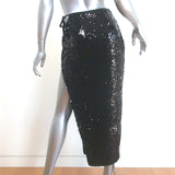 Showpo Olivera Sequin Tie-Side Cutout Midi Skirt Black Size US 0 NEW