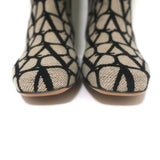 Valentino Toile Iconographe Knee High Flat Boots Beige Canvas Size 38 NEW
