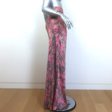 Authentic L'Agence Ryker bias maxi skirt in mauve Kesi print silk-satin, size 2, pre-owned luxury