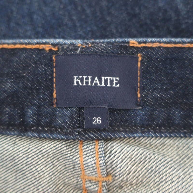 KHAITE Corben High Waisted Straight Leg Jeans Dark Stonewash Denim Size 26