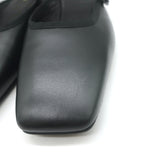 FRAME Le Em Flat Mary Jane Mules Black Leather Size 38 NEW