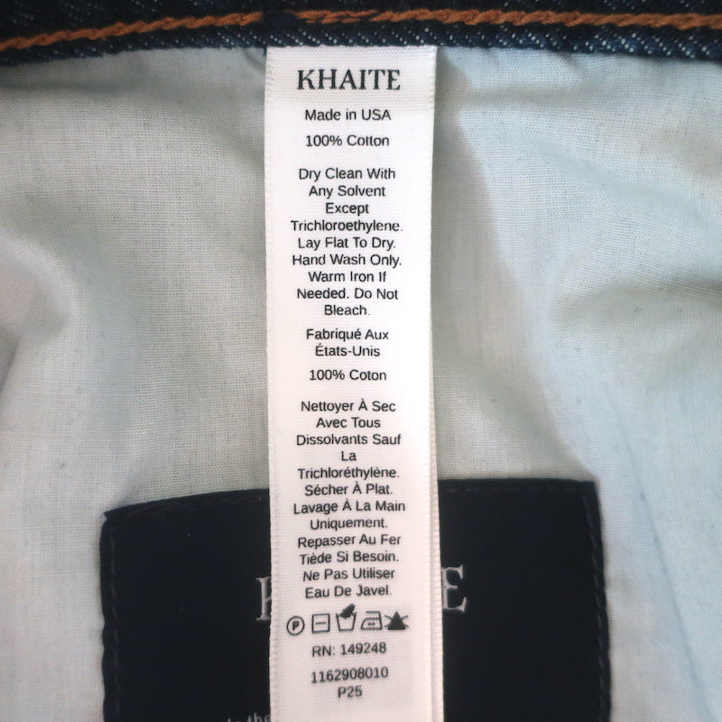 KHAITE Corben High Waisted Straight Leg Jeans Dark Stonewash Denim Size 26