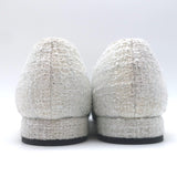 Chanel 24S Bicolor Cap Toe Metallic Tweed Ballet Flats White & Black Size 37.5