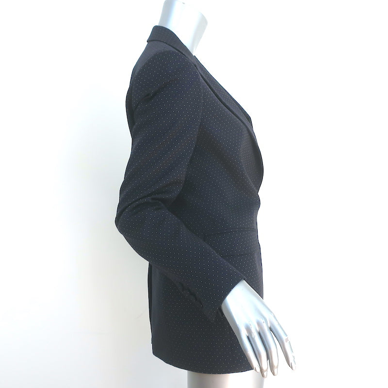 Dries Van Noten Blazer Navy Polka Dot Wool Size 38 Two-Button Jacket