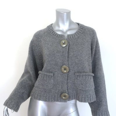 Chloe Cropped Oversize Cardigan Gray 