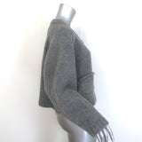 Chloe Cropped Oversize Cardigan Gray Wool Size Small