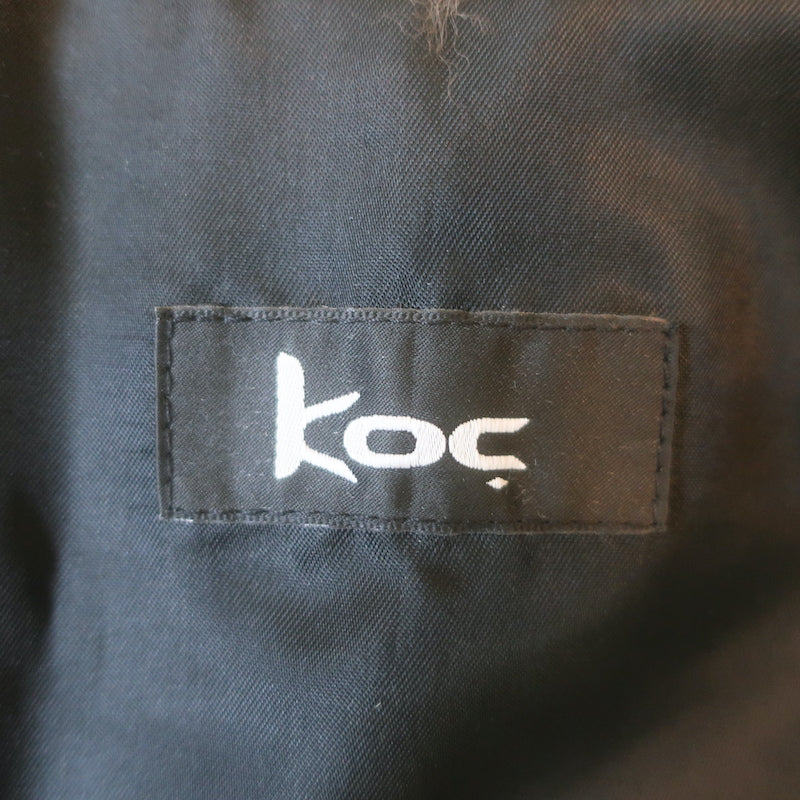 Koc Tie-Front Fur Vest Brown/Gray Size 40