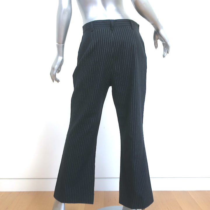 THE GREAT The Bell Trousers Dark Gray Pinstripe Cotton-Wool Size 29 NEW