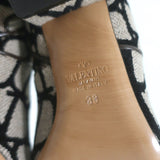 Valentino Toile Iconographe Knee High Flat Boots Beige Canvas Size 38 NEW