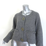 Chloe Cropped Oversize Cardigan Gray Wool Size Small