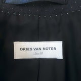 Dries Van Noten Blazer Navy Polka Dot Wool Size 38 Two-Button Jacket