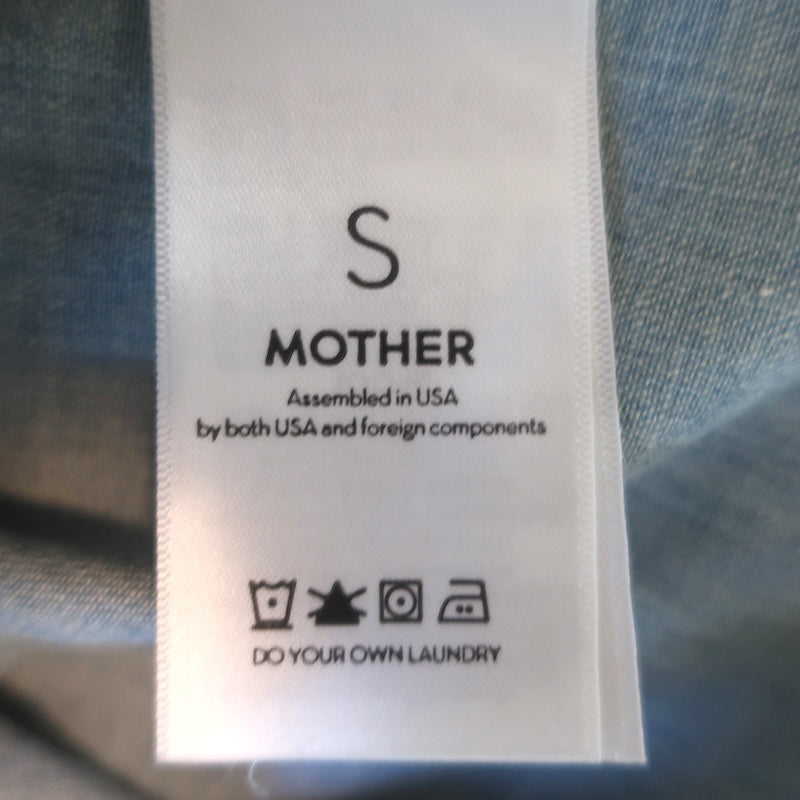 MOTHER The Trooper Fray Button-Up Shirt Snap Decision Denim Size Small NEW