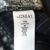 THE GREAT The Bell Trousers Dark Gray Pinstripe Cotton-Wool Size 29 NEW