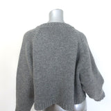 Chloe Cropped Oversize Cardigan Gray Wool Size Small