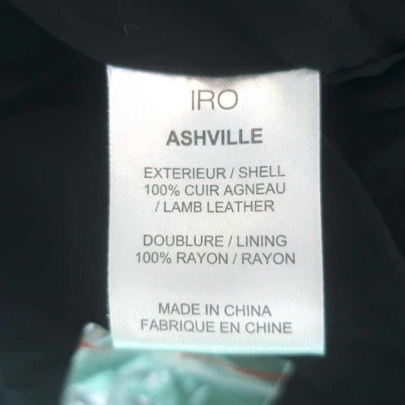 IRO Ashville Motorcycle Jacket Dark Gray Distressed Leather Size 1
