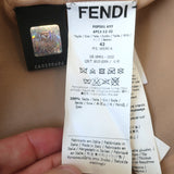 Fendi Ruffle Front Jacket Brown Perforated Leather Size 42