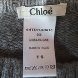 Chloe Cropped Oversize Cardigan Gray Wool Size Small
